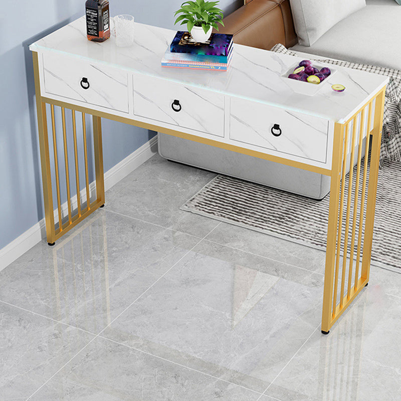 Glam Style Wood Rectangle Bar Height Pub Table for Living Room