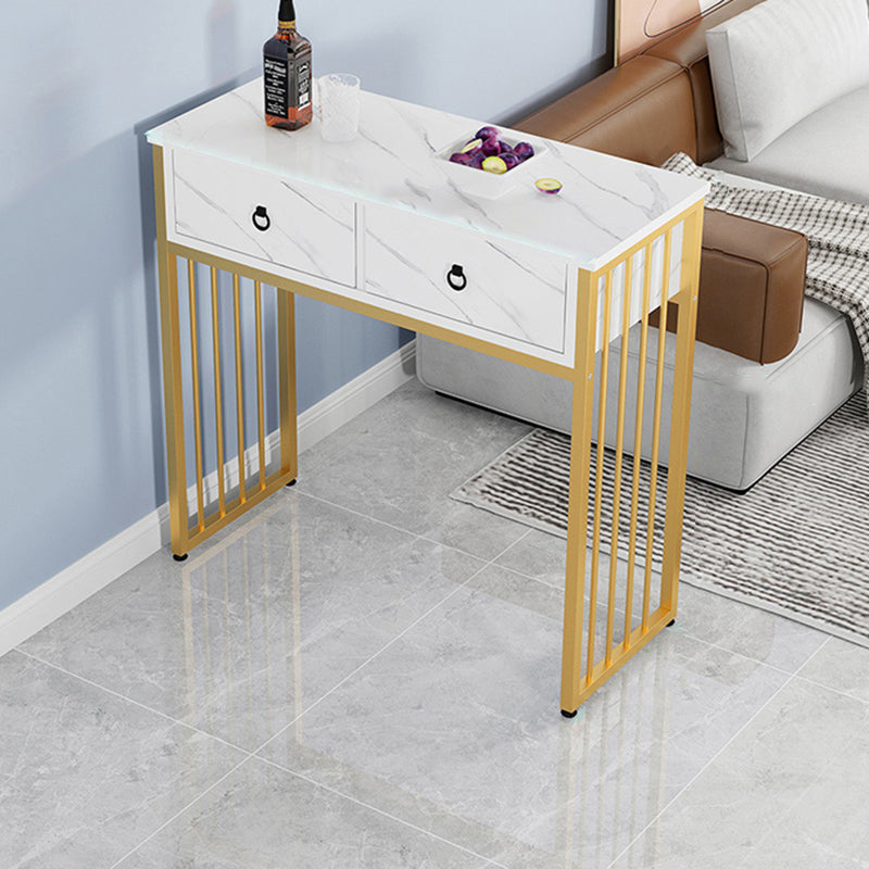Glam Style Wood Rectangle Bar Height Pub Table for Living Room