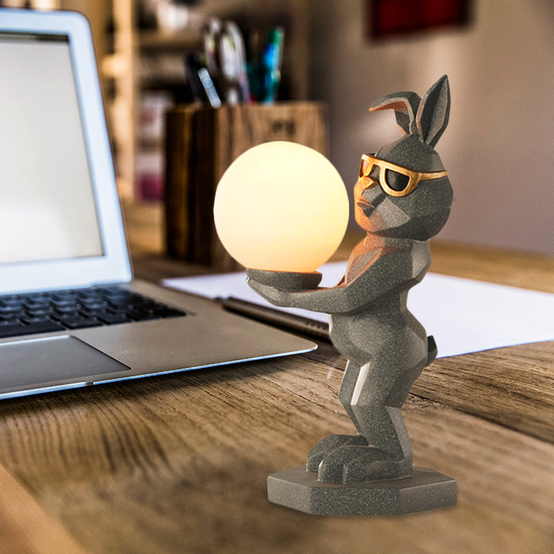 Lámpara de mesa de dormitorio LED de resina LED de alta noche de dibujos animados/conejo/unicornio