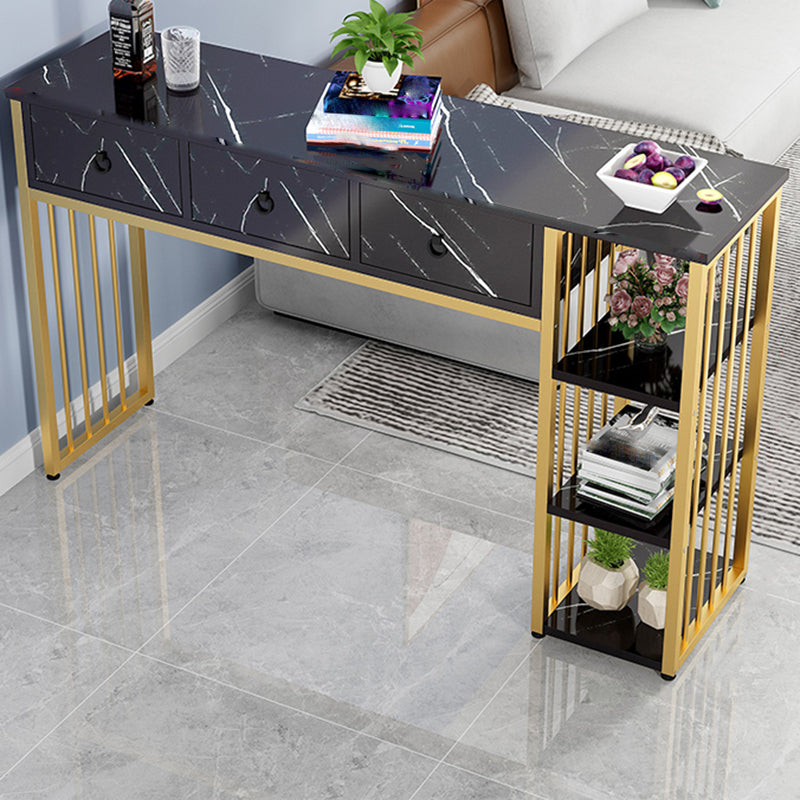 Glam Style Wood Rectangle Bar Height Pub Table for Living Room