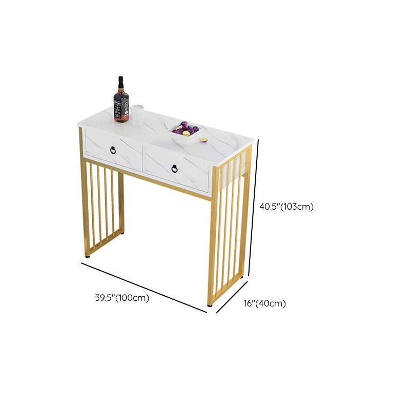 Glam Style Wood Rectangle Bar Height Pub Table for Living Room