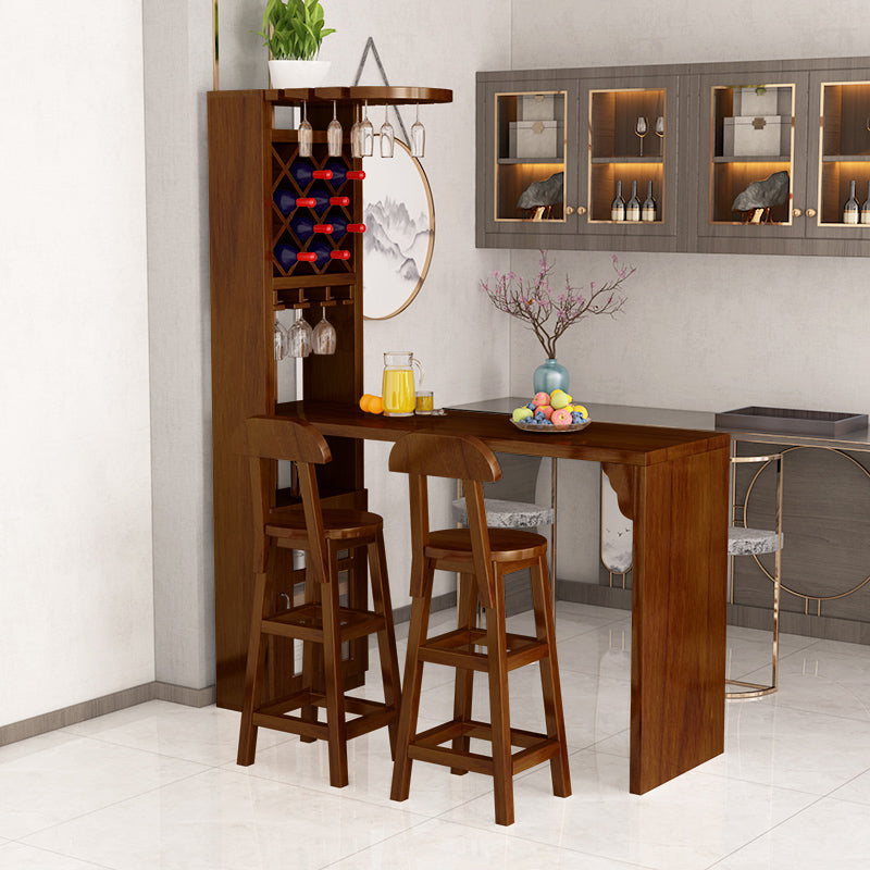 Modern Solid Wood Rectangle Bar Height Pub Table for Living Room