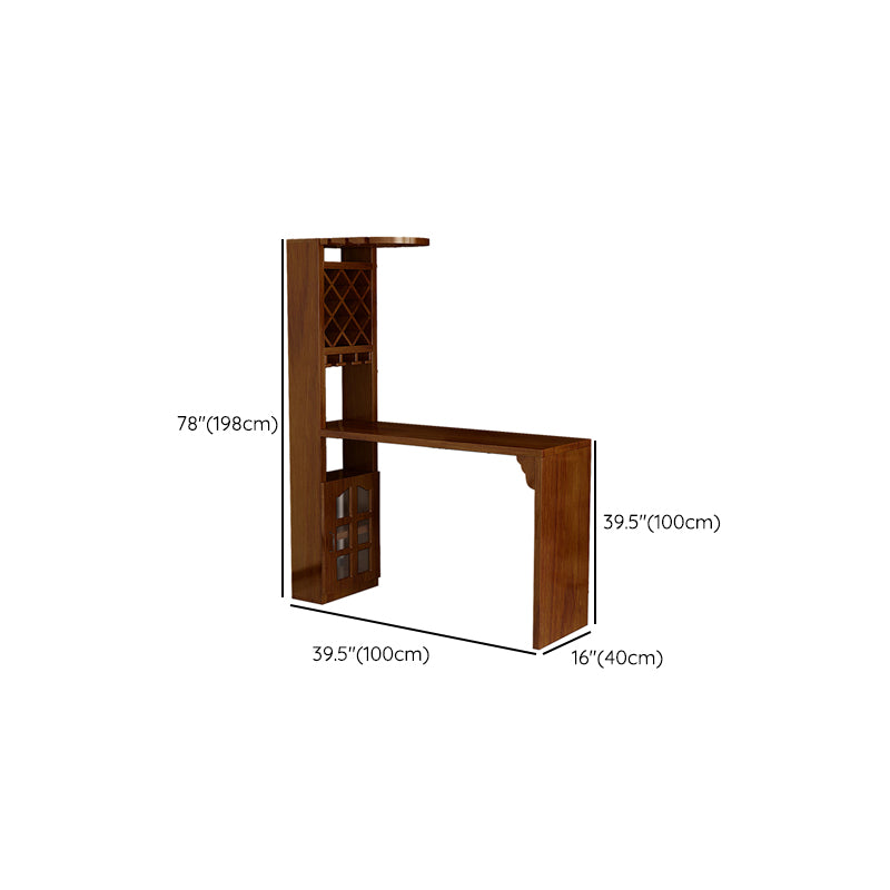 Modern Solid Wood Rectangle Bar Height Pub Table for Living Room