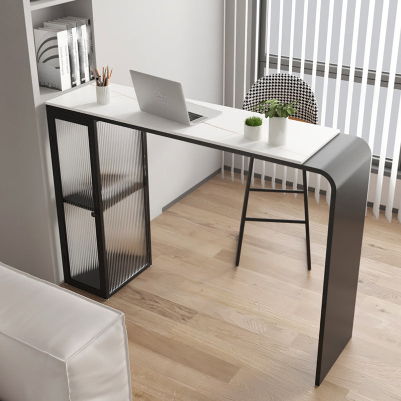 Modern Style Stone Rectangle Bar Height Pub Table for Living Room