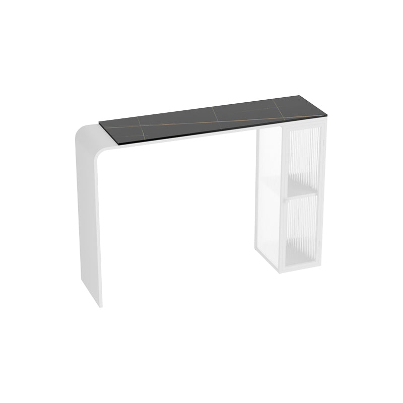Modern Style Stone Rectangle Bar Height Pub Table for Living Room