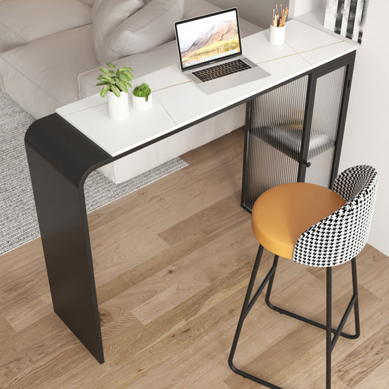 Modern Style Stone Rectangle Bar Height Pub Table for Living Room