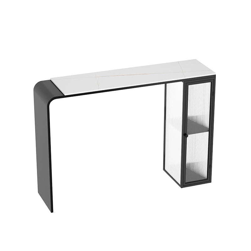 Modern Style Stone Rectangle Bar Height Pub Table for Living Room