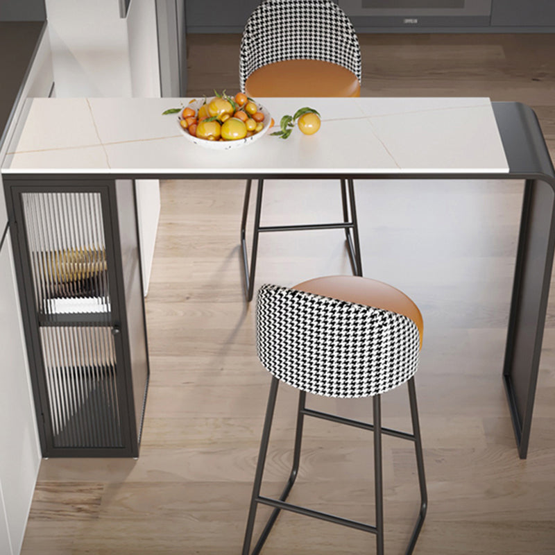 Modern Style Stone Rectangle Bar Height Pub Table for Living Room