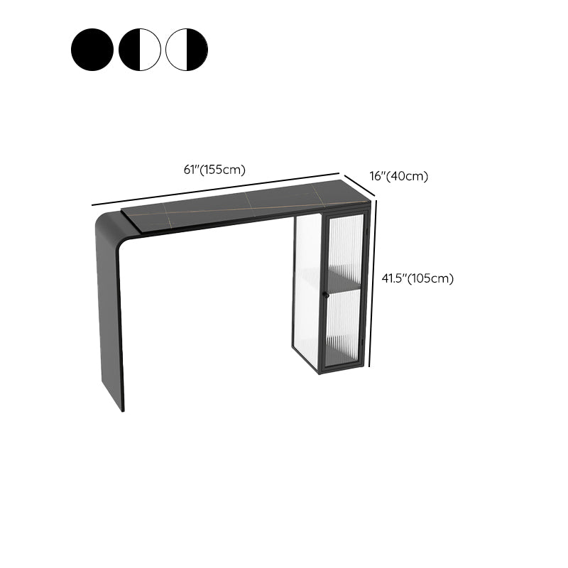 Modern Style Stone Rectangle Bar Height Pub Table for Living Room