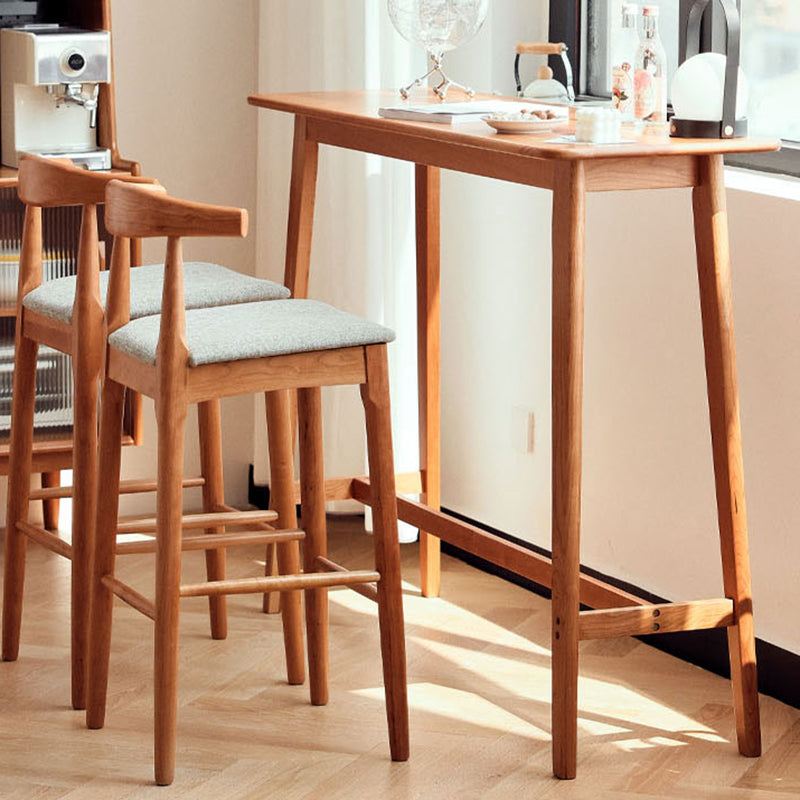 Modern Rectangle Solid Wood Bar Height Pub Table for Dining Room