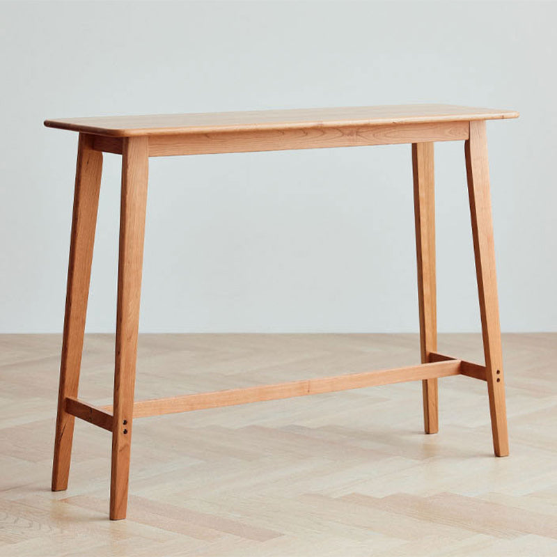 Modern Rectangle Solid Wood Bar Height Pub Table for Dining Room