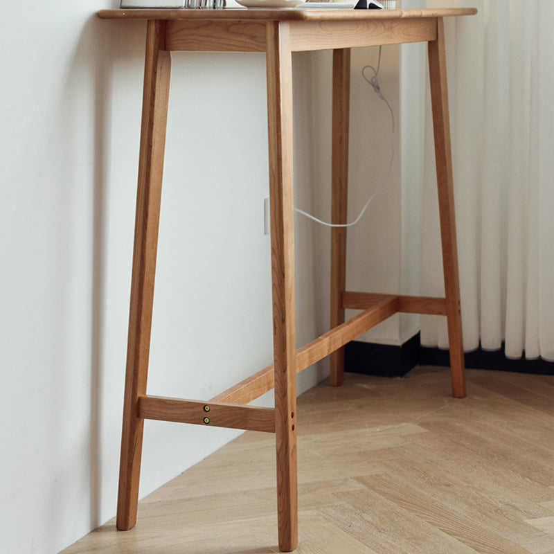 Modern Rectangle Solid Wood Bar Height Pub Table for Dining Room