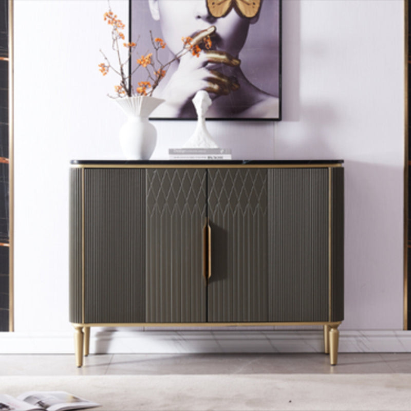 Glam Dining Server Marble Buffet Server with Doors for Dining Room