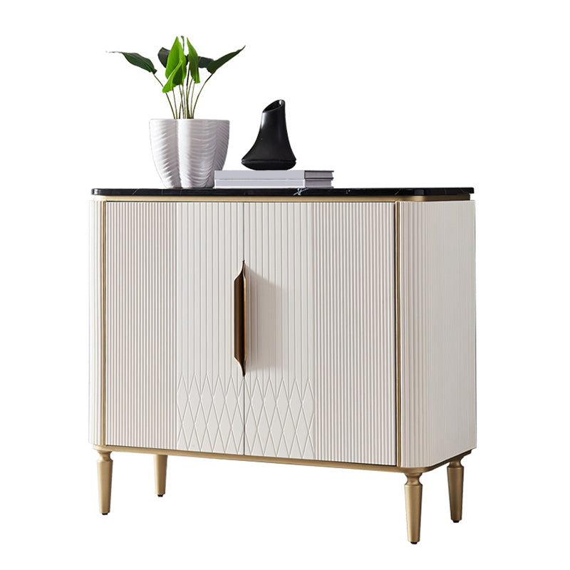 Glam Dining Server Marble Buffet Server with Doors for Dining Room