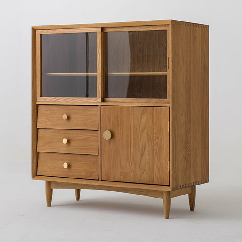 Contemporary Sideboard Cabinet Solid Wood Sideboard Table with Drawers for Dining Room