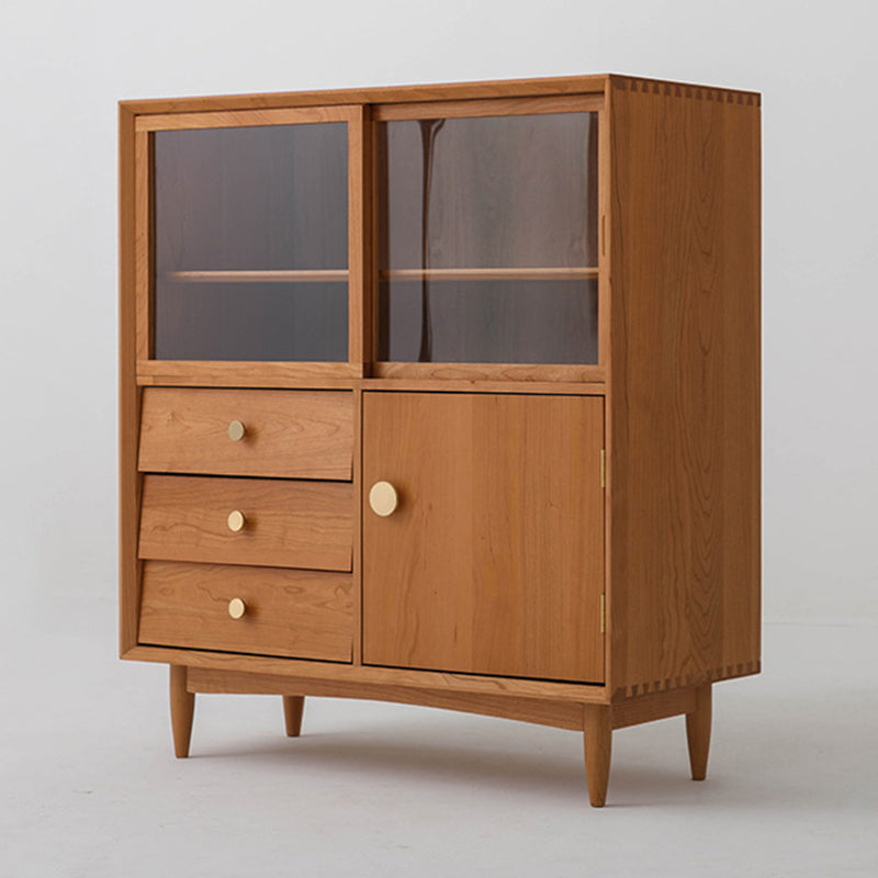 Contemporary Sideboard Cabinet Solid Wood Sideboard Table with Drawers for Dining Room