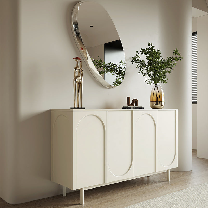 Modern White Wood Server Table Sideboard Cabinets Included for Home