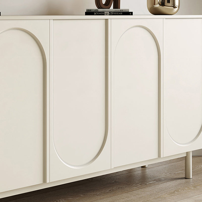 Modern White Wood Server Table Sideboard Cabinets Included for Home