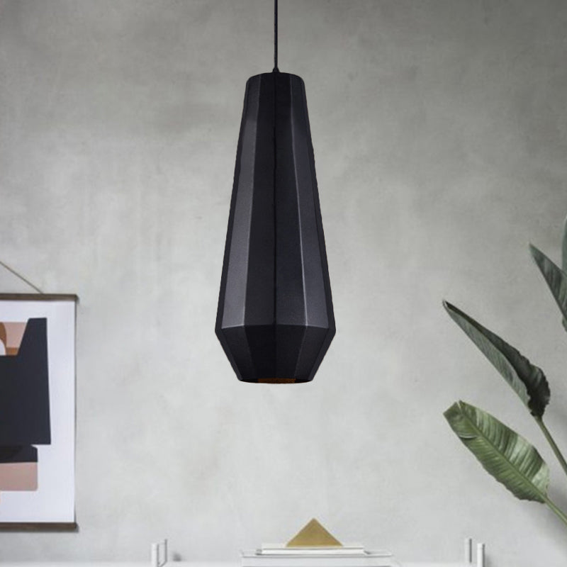 Diamond Metal Suspension Pendant Farmhouse 1 Light Shop Shop Shop Plafond en noir