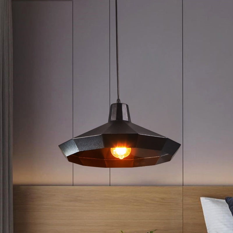 Diamond Metal Suspension Pendant Farmhouse 1 Light Shop Shop Shop Plafond en noir