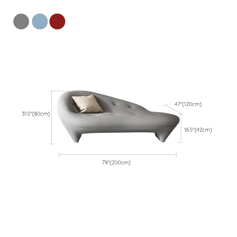 Modern Style Pine Chaise Solid Color Lounge Chair with One Arm