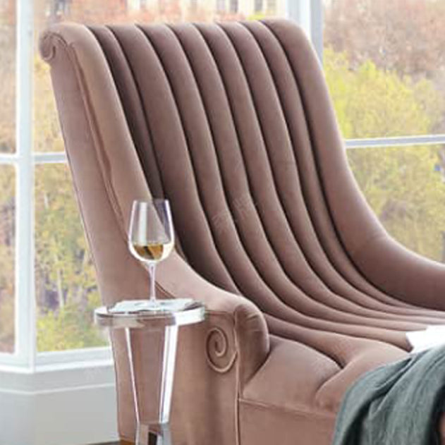 Luxury Style Velvet Chaise Lounge Bedroom Recessed Arms Chaise
