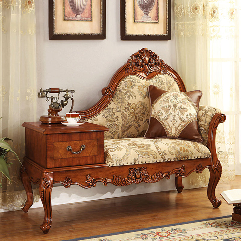 French Country Nailhead Trim Chaise Lounge Couch One Armed Lounge Chair