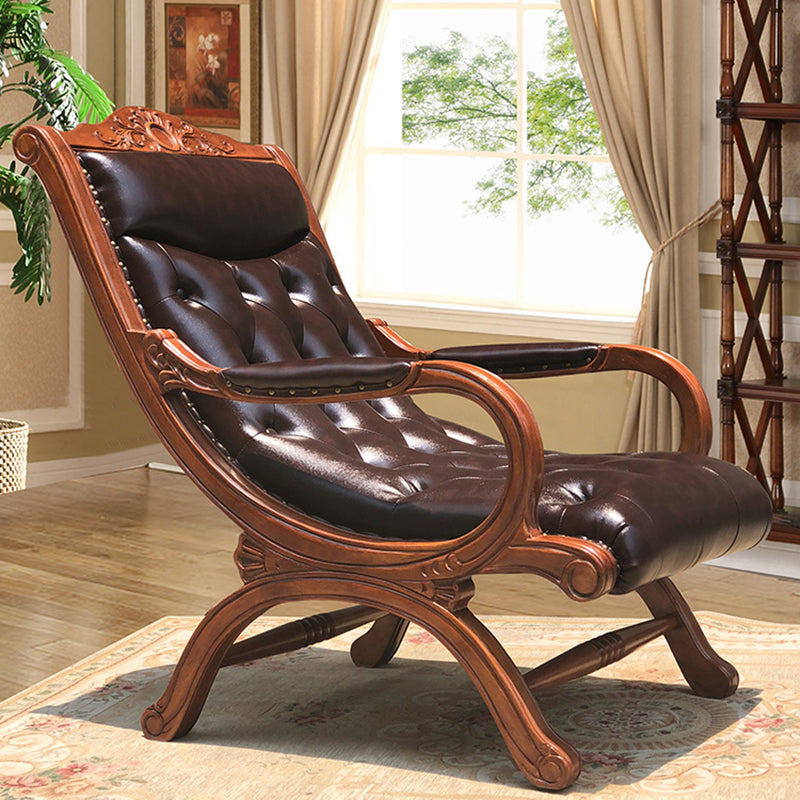 French Country Nailhead Trim Chaise Lounge Couch One Armed Lounge Chair