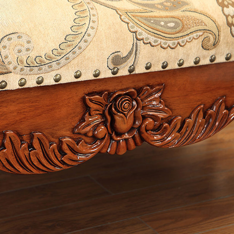 French Country Nailhead Trim Chaise Lounge Couch One Armed Lounge Chair