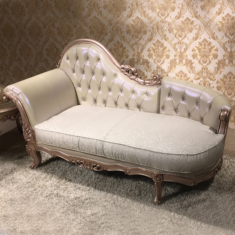 Glam Upholstered Chaise Lounge Couch Wood Chaise Lounge Chair