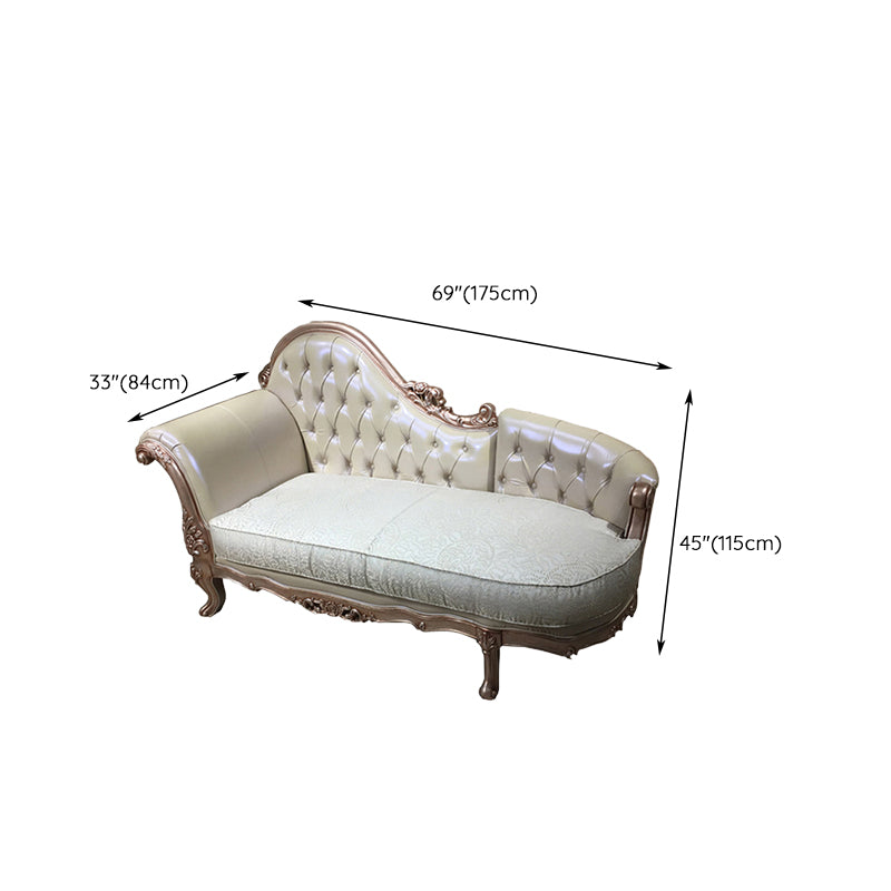 Glam Upholstered Chaise Lounge Couch Wood Chaise Lounge Chair