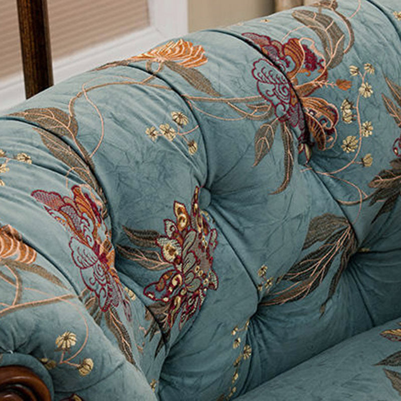 French Country Upholstered Chaise Lounge Couch One Armed Lounge Chair