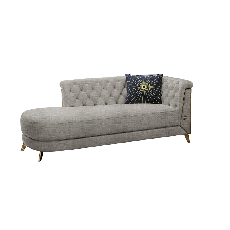 Contemporary Upholstered Chaise Lounge Couch Rolled Arms Lounge Chair