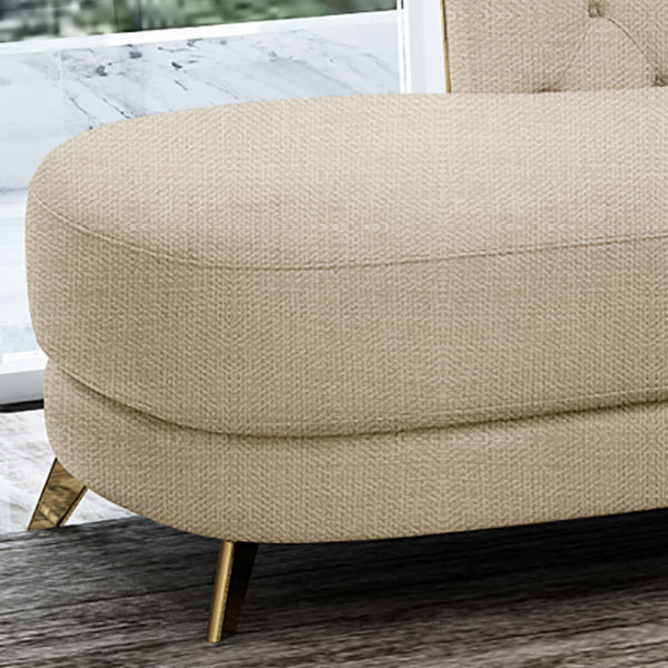 Contemporary Upholstered Chaise Lounge Couch Rolled Arms Lounge Chair