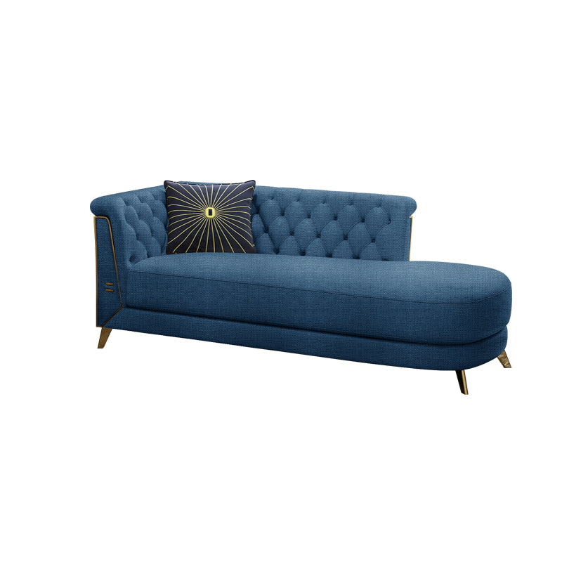 Contemporary Upholstered Chaise Lounge Couch Rolled Arms Lounge Chair