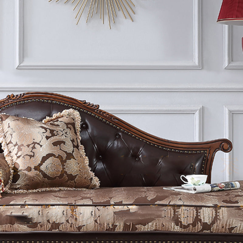 Traditional Upholstered Chaise Lounge Couch Fabric Chaise Lounge Chair with Arms