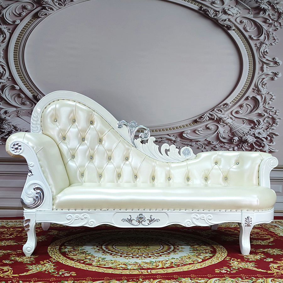 Traditional Upholstered Chaise Lounge Couch with Arms Chaise Lounge Chair