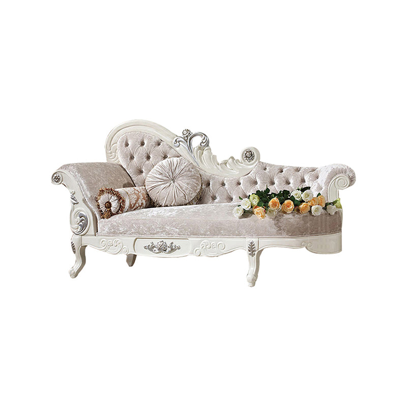 Traditional Upholstered Chaise Lounge Couch with Arms Chaise Lounge Chair