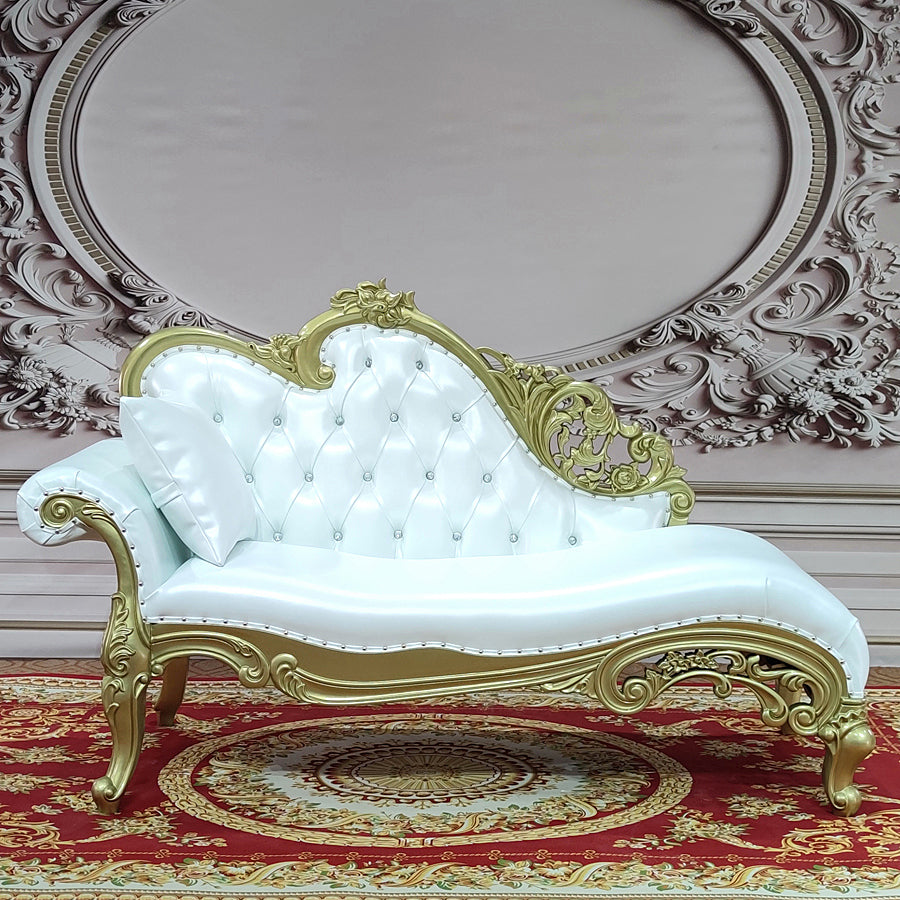 Traditional Upholstered Chaise Lounge Couch with Arms Chaise Lounge Chair