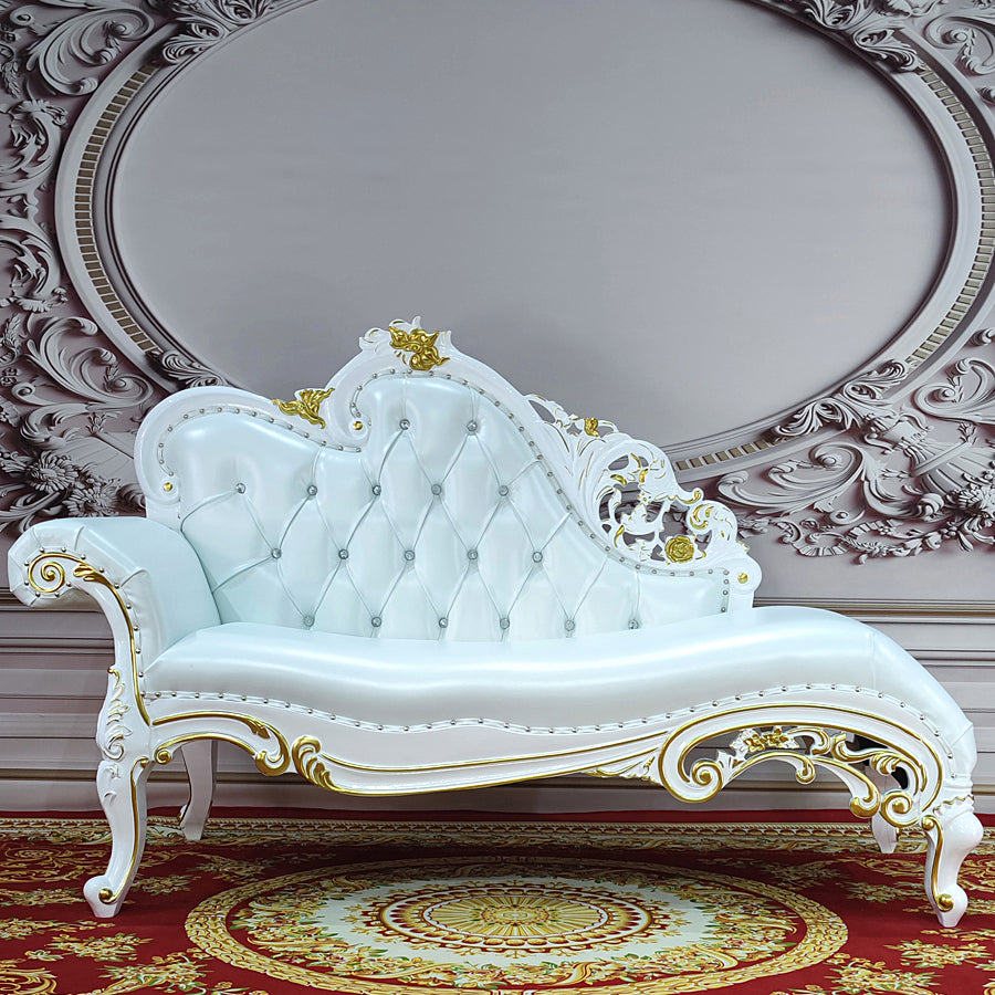 Traditional Upholstered Chaise Lounge Couch with Arms Chaise Lounge Chair