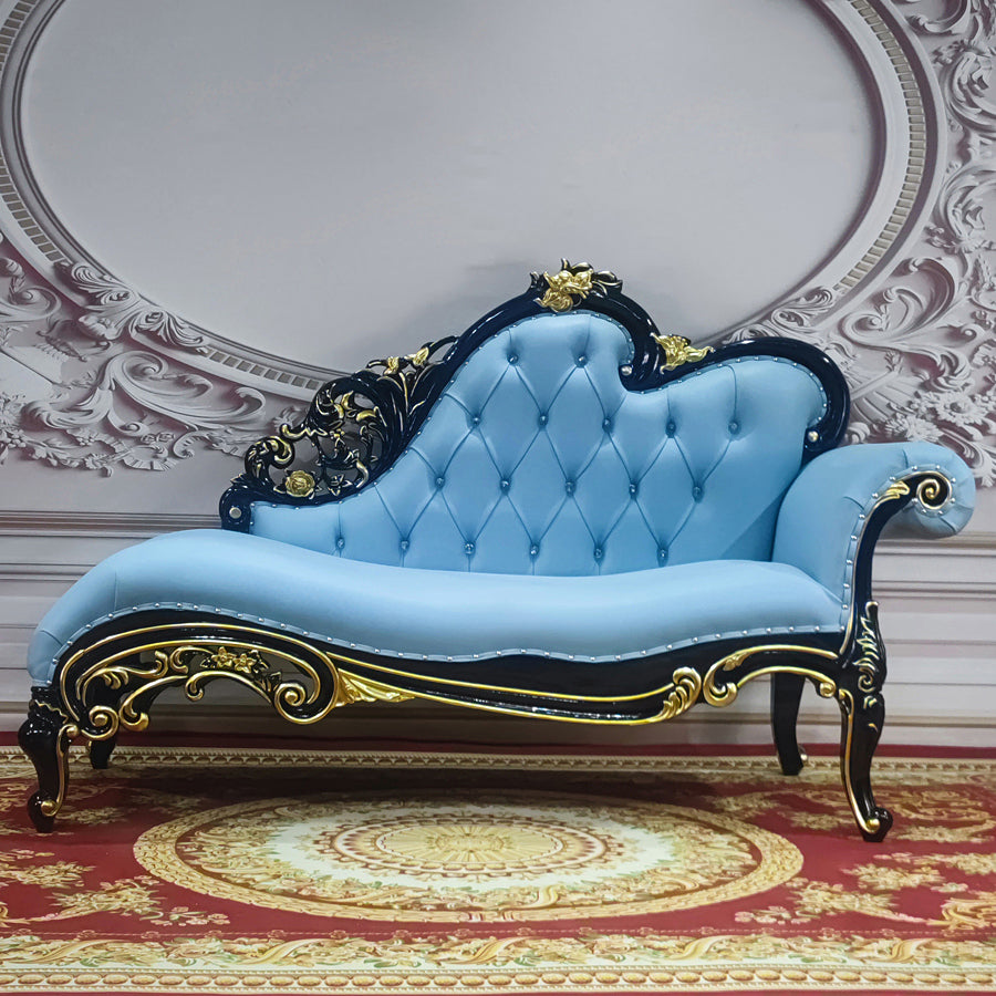 Traditional Upholstered Chaise Lounge Couch with Arms Chaise Lounge Chair