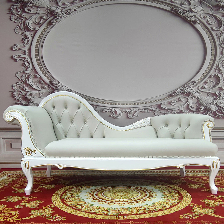 Traditional Upholstered Chaise Lounge Couch with Arms Chaise Lounge Chair