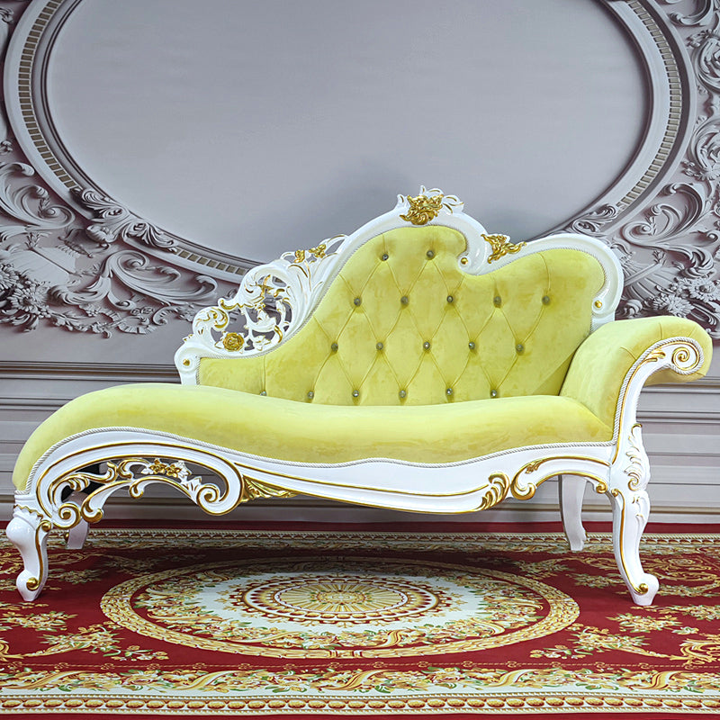 Traditional Upholstered Chaise Lounge Couch with Arms Chaise Lounge Chair