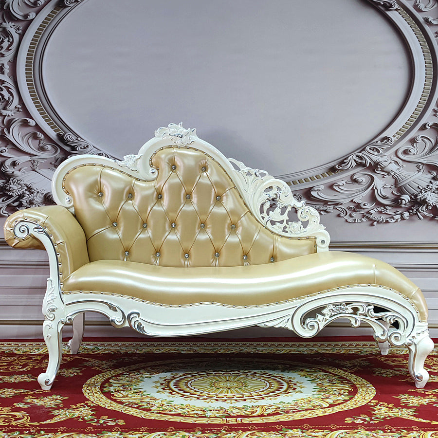 Traditional Upholstered Chaise Lounge Couch with Arms Chaise Lounge Chair