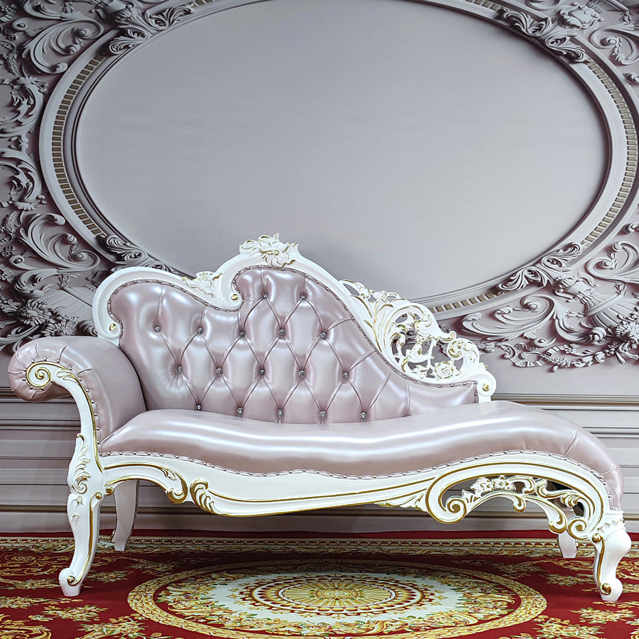Traditional Upholstered Chaise Lounge Couch with Arms Chaise Lounge Chair
