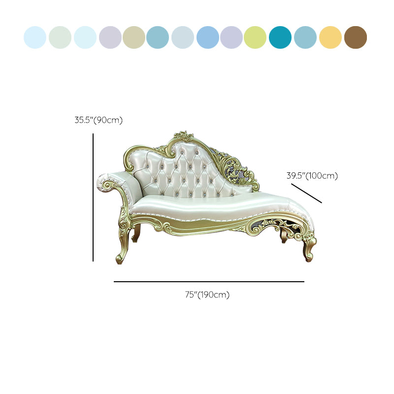 Traditional Upholstered Chaise Lounge Couch with Arms Chaise Lounge Chair