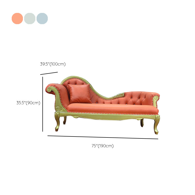 Traditional Upholstered Chaise Lounge Couch with Arms Chaise Lounge Chair