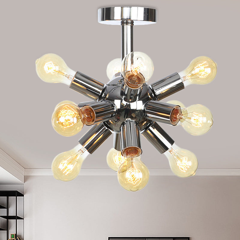 Chroom/gouden Sputnik semi-inbouw vintage ijzer 6/9/12 lichten restaurant verzonken plafondlamp armatuur