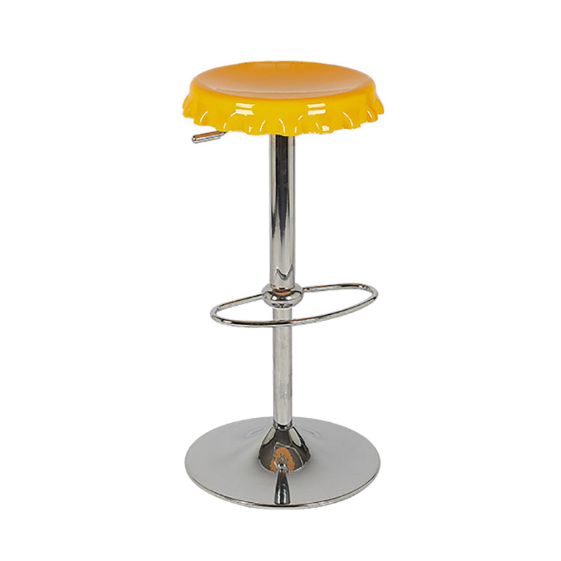 Contemporary Backless Indoor Armless Footrest Bar Stool with Metal Base