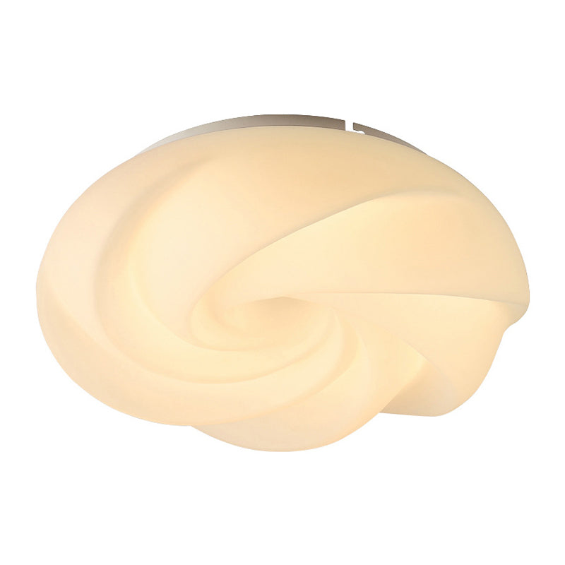 Flower Shape Metal Flush Light Modern Style 1 Light Flush Mount Ceiling Lights in White